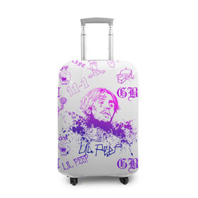 Чехол для чемодана 3D с принтом LIL PEEP в Белгороде, 86% полиэфир, 14% спандекс | двустороннее нанесение принта, прорези для ручек и колес | lil peep | lil prince | pink | зарубежная музыка | лил пип | маленький принц