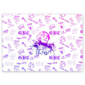 Поздравительная открытка с принтом LIL PEEP в Белгороде, 100% бумага | плотность бумаги 280 г/м2, матовая, на обратной стороне линовка и место для марки
 | lil peep | lil prince | pink | зарубежная музыка | лил пип | маленький принц