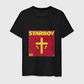 Мужская футболка хлопок с принтом The Weeknd STARBOY в Белгороде, 100% хлопок | прямой крой, круглый вырез горловины, длина до линии бедер, слегка спущенное плечо. | starboy | the weeknd | xo | старбой