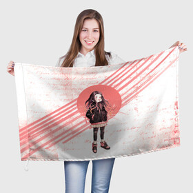 Флаг 3D с принтом Незуко в Белгороде, 100% полиэстер | плотность ткани — 95 г/м2, размер — 67 х 109 см. Принт наносится с одной стороны | demon slayer | kamado | kimetsu no aiba | nezuko | камадо | клинок | незуко | рассекающий демонов