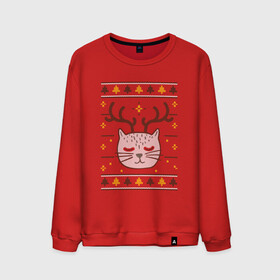 Мужской свитшот хлопок с принтом Рождественский свитер с котом в Белгороде, 100% хлопок |  | food | mandarins | mem | meme | new year | sweater | ugly | в слюнявчике | еда | жрать | жрац | кот | котяра | кушац | кушот | мем | мем с котом | мемы | неси | новый год | оливье | прикол | рождество | свитер | слюнявчик