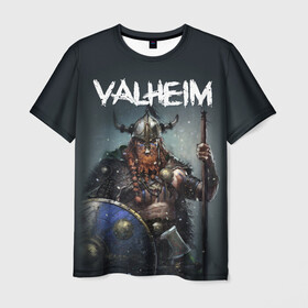 Мужская футболка 3D с принтом Valheim в Белгороде, 100% полиэфир | прямой крой, круглый вырез горловины, длина до линии бедер | drakkar | valhalla | valheim | viking | vikings | валхэйм | вальгала | вальхала | вальхейм | викинг | викинги | драккар