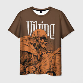 Мужская футболка 3D с принтом Viking в Белгороде, 100% полиэфир | прямой крой, круглый вырез горловины, длина до линии бедер | drakkar | valhalla | valheim | viking | vikings | валхэйм | вальгала | вальхала | вальхейм | викинг | викинги | драккар