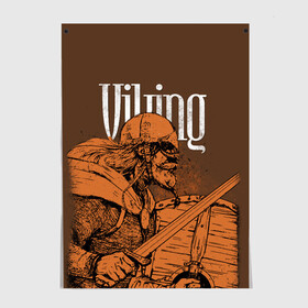 Постер с принтом Viking в Белгороде, 100% бумага
 | бумага, плотность 150 мг. Матовая, но за счет высокого коэффициента гладкости имеет небольшой блеск и дает на свету блики, но в отличии от глянцевой бумаги не покрыта лаком | drakkar | valhalla | valheim | viking | vikings | валхэйм | вальгала | вальхала | вальхейм | викинг | викинги | драккар