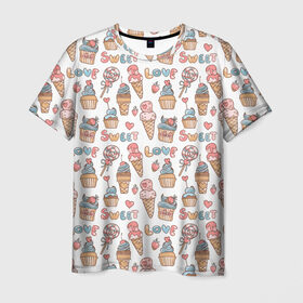 Мужская футболка 3D с принтом LOVE SWEET monogram в Белгороде, 100% полиэфир | прямой крой, круглый вырез горловины, длина до линии бедер | fashion | fire | game | hip hop | rap | street style | top | игра | мода | огонь | подарок | рэп | топ | уличный стиль | хип хоп