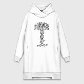 Платье-худи хлопок с принтом ДНК Дерево DNA Tree в Белгороде,  |  | art | barber | fashion | hipster | hipster merch | landscape | retro | spring | vegan | vintage | барбер | веган | вегетарианец | весна | винтаж | древо | корни | крона | культура | пейзаж | природа | ретро | рисунок | ствол | философия | х