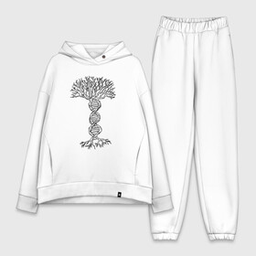 Женский костюм хлопок Oversize с принтом ДНК Дерево DNA Tree в Белгороде,  |  | art | barber | fashion | hipster | hipster merch | landscape | retro | spring | vegan | vintage | барбер | веган | вегетарианец | весна | винтаж | древо | корни | крона | культура | пейзаж | природа | ретро | рисунок | ствол | философия | х