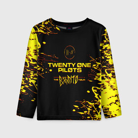 Детский лонгслив 3D с принтом TWENTY ONE PILOTS TOP. в Белгороде, 100% полиэстер | длинные рукава, круглый вырез горловины, полуприлегающий силуэт
 | 21 pilots | blurryface | fbr | fueled by ramen | fueledbyramen | heathens | heavydirtysoul | josh dun | music | music video | official | stressed out | top | tp | trench | twenty one pilots | twentyonepilots | tyler joseph 