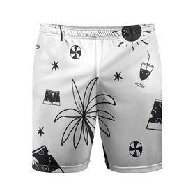 Мужские шорты спортивные с принтом Летние вайбы в Белгороде,  |  | summer | лето | отдых | пальмы | солнце