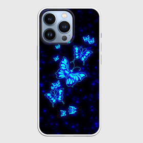 Чехол для iPhone 13 Pro с принтом Неоновые бабочки в Белгороде,  |  | butterfly | dream | fantasy | neon | space | stars | wings | бабочки | бабочки космос | блестящие | весна | вселенная | галактика | голубые бабочки | девочкам | девушкам | звезды | космические | космос | крыя | лето