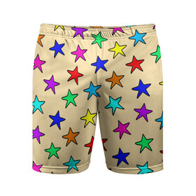 Мужские шорты спортивные с принтом Детские звезды на песке в Белгороде,  |  | baby | colorfull | disco | kids | stars | девочкам | детские рисунки | детям | диско | звездочки | звезды | конфетти | лето | малыш | ночные | орнамент | песок | пляж | праздник | радужные | разноцветный узор