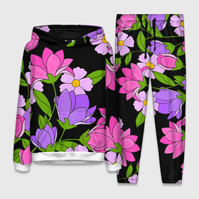 Женский костюм 3D (с толстовкой) с принтом Ночные цветы в Белгороде,  |  | fashion | flowers | бабушка | букет | бутоны | весна | ветки | девушкам | дочь | зелень | лаванда | лепестки | лето | лилии | листья | лучшая | мама | ночь | пионы | подарок | поляна | природа | растения | розы