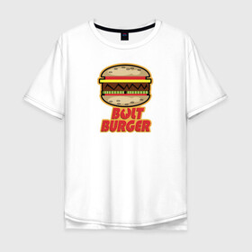 Мужская футболка хлопок Oversize с принтом BOLT BURGER в Белгороде, 100% хлопок | свободный крой, круглый ворот, “спинка” длиннее передней части | 4 | 5 | five | games | grand theft auto | gta | gta v | los santos | online | rockstar | san andreas | великое авто воровство | гта | гташка | игры | логотип | лос сантос | майкл | мафия | ограбление | онлайн | пеф | рокстар | самп | сан андреас 