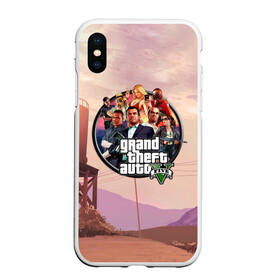 Чехол для iPhone XS Max матовый с принтом Grand Theft Auto 5 персонажи в Белгороде, Силикон | Область печати: задняя сторона чехла, без боковых панелей | 4 | 5 | five | games | grand theft auto | gta | gta v | los santos | online | rockstar | san andreas | великое авто воровство | гта | гташка | игры | логотип | лос сантос | майкл | мафия | ограбление | онлайн | пеф | рокстар | самп | сан андреас 