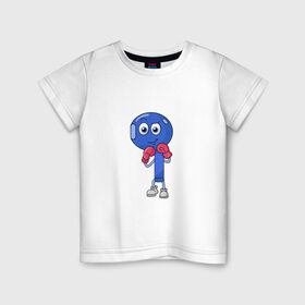 Детская футболка хлопок с принтом Боксер airpods в Белгороде, 100% хлопок | круглый вырез горловины, полуприлегающий силуэт, длина до линии бедер | airpods | apple | модный | наушники | телефон