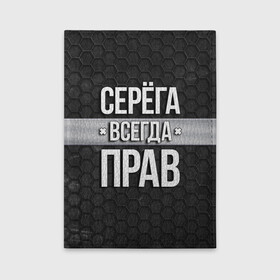 Обложка для автодокументов с принтом Серега всегда прав - соты в Белгороде, натуральная кожа |  размер 19,9*13 см; внутри 4 больших “конверта” для документов и один маленький отдел — туда идеально встанут права | tegunvteg | всегда прав | имена | надпись | прикол | серега | сережа | соты | текстура | юмор