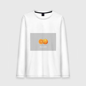 Мужской лонгслив хлопок с принтом Orange avocado в Белгороде, 100% хлопок |  | avocado | grey | orange | авокадо | апельсин | серый