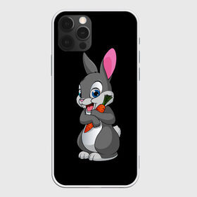 Чехол для iPhone 12 Pro Max с принтом ЗАЙКА в Белгороде, Силикон |  | bunny | cartoon | hare | rabbit | белый | зайчик | заяц | кролик | морковка | мультик | серый