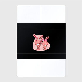 Магнитный плакат 2Х3 с принтом ЗАЙЧИКИ в Белгороде, Полимерный материал с магнитным слоем | 6 деталей размером 9*9 см | Тематика изображения на принте: bunny | cartoon | hare | rabbit | зайка | заяц | кролик | мультик | розовый | цветы