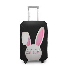Чехол для чемодана 3D с принтом УШАСТИК в Белгороде, 86% полиэфир, 14% спандекс | двустороннее нанесение принта, прорези для ручек и колес | bunny | cartoon | hare | rabbit | зайка | заяц | кролик | мультик | уши