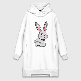 Платье-худи хлопок с принтом КРОЛИК в Белгороде,  |  | bunny | cartoon | cute | hare | rabbit | зайка | заяц | кролик | милый | мультик