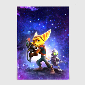 Постер с принтом Ratchet & Clank game в Белгороде, 100% бумага
 | бумага, плотность 150 мг. Матовая, но за счет высокого коэффициента гладкости имеет небольшой блеск и дает на свету блики, но в отличии от глянцевой бумаги не покрыта лаком | game | ratchet  clank | галактические рейнджеры | игры | рэтчет и кланr