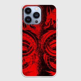 Чехол для iPhone 13 Pro с принтом BLACK RED DRAGONS TATOO в Белгороде,  |  | anime | china | dragon | japan | katana | samurai | smoke | snake | sword | tattoo | аниме | дракон | дым | змей | катана | китай | меч | самурай | тату | татуировка | япония