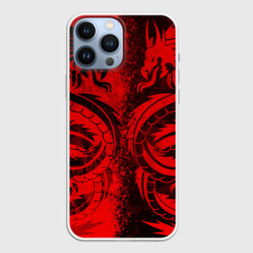 Чехол для iPhone 13 Pro Max с принтом BLACK RED DRAGONS TATOO в Белгороде,  |  | anime | china | dragon | japan | katana | samurai | smoke | snake | sword | tattoo | аниме | дракон | дым | змей | катана | китай | меч | самурай | тату | татуировка | япония