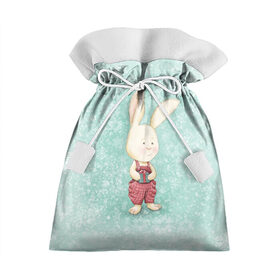 Подарочный 3D мешок с принтом Зайчик с подарком в Белгороде, 100% полиэстер | Размер: 29*39 см | зайчик | зима | красный | малыш | новый год | подарок | ребенок | снежинка