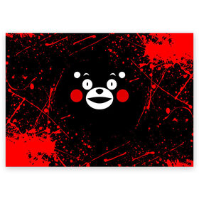 Поздравительная открытка с принтом KUMAMON | КУМАМОН в Белгороде, 100% бумага | плотность бумаги 280 г/м2, матовая, на обратной стороне линовка и место для марки
 | bear | japan | japanese | kumamon | kumamoto | аниме | игрушка | кумамон | кумамото сапурайдзу | медведь | мишка | персонаж | талисман | япония