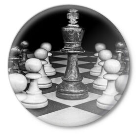 Значок с принтом Шахматы в Белгороде,  металл | круглая форма, металлическая застежка в виде булавки | доска | игра | игровая | игры | короли | король | логика | настольная | настольные | пешка | пешки | спорт | туча | шахматный | шахматы
