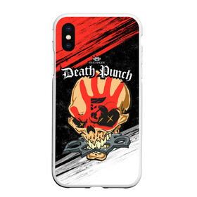 Чехол для iPhone XS Max матовый с принтом Five Finger Death Punch [7] в Белгороде, Силикон | Область печати: задняя сторона чехла, без боковых панелей | Тематика изображения на принте: 5fdp | 5фдп | ffdp | five finger death punch | metal | music | skeleton | sounds | метал | музыка | рок | череп