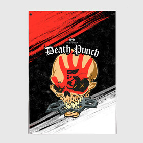 Постер с принтом Five Finger Death Punch [7] в Белгороде, 100% бумага
 | бумага, плотность 150 мг. Матовая, но за счет высокого коэффициента гладкости имеет небольшой блеск и дает на свету блики, но в отличии от глянцевой бумаги не покрыта лаком | 5fdp | 5фдп | ffdp | five finger death punch | metal | music | skeleton | sounds | метал | музыка | рок | череп