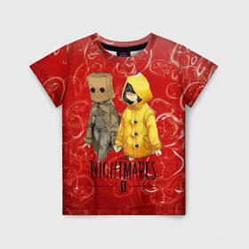 Детская футболка 3D с принтом Little Nightmares 2 в Белгороде, 100% гипоаллергенный полиэфир | прямой крой, круглый вырез горловины, длина до линии бедер, чуть спущенное плечо, ткань немного тянется | little nightmares | страшилка | страшная игра | ужас | хоррор