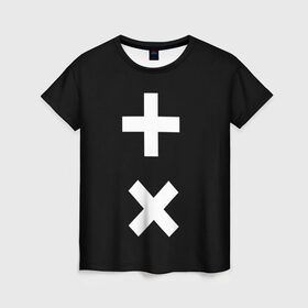 Женская футболка 3D с принтом Martin Garrix в Белгороде, 100% полиэфир ( синтетическое хлопкоподобное полотно) | прямой крой, круглый вырез горловины, длина до линии бедер | гаррикс | знаки | кресты | мартин | плюсы