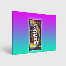 Холст прямоугольный с принтом Skittles | Черный в Белгороде, 100% ПВХ |  | black | skittles | sweet heat | градиент | зеленый | радуга | розовый | синий | скитлс | черный