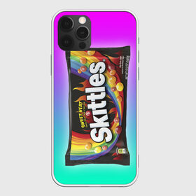 Чехол для iPhone 12 Pro Max с принтом Skittles | Черный в Белгороде, Силикон |  | black | skittles | sweet heat | градиент | зеленый | радуга | розовый | синий | скитлс | черный