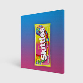 Холст квадратный с принтом Skittles | Желтый в Белгороде, 100% ПВХ |  | skittles | sweet sours | yellow | градиент | желтый | красный | радуга | розовый | синий | скитлс | фиолетовый