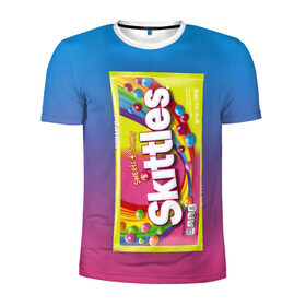 Мужская футболка 3D спортивная с принтом Skittles | Желтый в Белгороде, 100% полиэстер с улучшенными характеристиками | приталенный силуэт, круглая горловина, широкие плечи, сужается к линии бедра | skittles | sweet sours | yellow | градиент | желтый | красный | радуга | розовый | синий | скитлс | фиолетовый