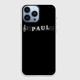 Чехол для iPhone 13 Pro Max с принтом Paul в Белгороде,  |  | clef | instrument | music | musical | name | notation | note | notes | paul | tablature | treble | грамота | имя | инструмент | ключ | музыка | музыкальный | нота | нотная | ноты | павел | паша | скрипичный | табулатура