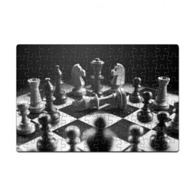 Пазл магнитный 126 элементов с принтом Шахматы в Белгороде, полимерный материал с магнитным слоем | 126 деталей, размер изделия —  180*270 мм | доска | игра | игровая | игры | конь | короли | король | ладья | логика | настольная | настольные | пешка | пешки | спорт | туча | ферзь | шахматный | шахматы