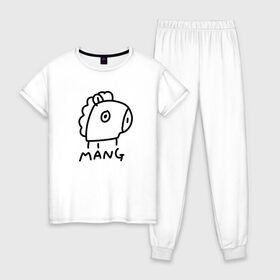 Женская пижама хлопок с принтом BTS | BT21 MANG в Белгороде, 100% хлопок | брюки и футболка прямого кроя, без карманов, на брюках мягкая резинка на поясе и по низу штанин | army | bangtan boys | bt21 | bts | bts stickers | chimmy | cooky | k pop | koya | mang | monster | rap monster | rapmon | rj | rm | shooky | tata | van | бтс | ви | джей хоуп | джонгук | кейпоп | реп монстр | стикеры bts | сюга | чимин | чин