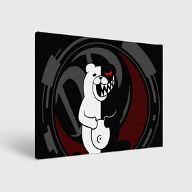 Холст прямоугольный с принтом MONOKUMA | МОНОКУМА | DANGANRO в Белгороде, 100% ПВХ |  | anime | bear | black  white | danganronpa | kurokuma | monodam | monokuma | monomi | monotaro | rabbit | school | shirokuma | аниме | главарь | мoноми | монокума | черно белый | школа