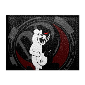 Обложка для студенческого билета с принтом MONOKUMA | МОНОКУМА | DANGANRO в Белгороде, натуральная кожа | Размер: 11*8 см; Печать на всей внешней стороне | anime | bear | black  white | danganronpa | kurokuma | monodam | monokuma | monomi | monotaro | rabbit | school | shirokuma | аниме | главарь | мoноми | монокума | черно белый | школа