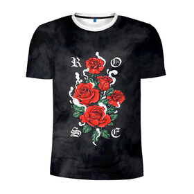 Мужская футболка 3D спортивная с принтом РОЗЫ | ROSES SMOKE в Белгороде, 100% полиэстер с улучшенными характеристиками | приталенный силуэт, круглая горловина, широкие плечи, сужается к линии бедра | chery | flowers | japan | roses | sakura | вишня | растения | розы | ромашка | сакура | тюльпаны | цветы | цветы сакуры | япония