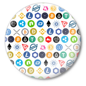 Значок с принтом BITCOIN PATTERN | БИТКОИН(Z) в Белгороде,  металл | круглая форма, металлическая застежка в виде булавки | Тематика изображения на принте: binance coin | bitcoin | blockchain | btc | cardano | crypto | ethereum | polkadot | tether | xrp | биткоин | блокчейн | валюта | деньги | криптовалюта | майнер | майнинг | паттерн | цифровая валюта | цифровое золото | эфир