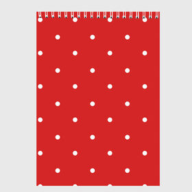 Скетчбук с принтом Белый горошек на красном фоне в Белгороде, 100% бумага
 | 48 листов, плотность листов — 100 г/м2, плотность картонной обложки — 250 г/м2. Листы скреплены сверху удобной пружинной спиралью | geometric | graphic | row | абстракция | геометрические фигуры | горошек | крапинки | красный | круги | пунктиры | точки | узоры spot | фон