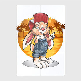 Магнитный плакат 2Х3 с принтом Красивый кролик в Белгороде, Полимерный материал с магнитным слоем | 6 деталей размером 9*9 см | ищу подопытного кролика | кролик | кролик с пистолетами: измайлов | кролик с черепом | следуй за белым кроликом