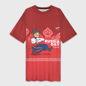Платье-футболка 3D с принтом День России в Белгороде,  |  | 12 june | 12 июня | russian day | день россии | праздник | россия