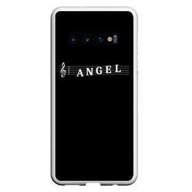 Чехол для Samsung Galaxy S10 с принтом Angel в Белгороде, Силикон | Область печати: задняя сторона чехла, без боковых панелей | angel | clef | instrument | music | musical | notation | note | notes | tablature | treble | ангел | грамота | инструмент | ключ | музыка | музыкальный | нота | нотная | ноты | скрипичный | табулатура